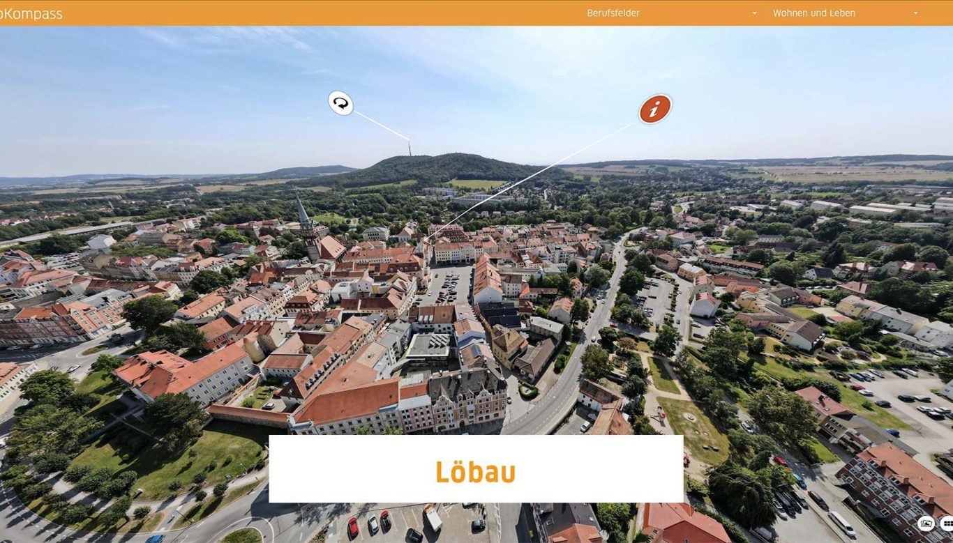 Löbau interaktiv mit Löbauer Berg Turm auf dem Löbauer Berg