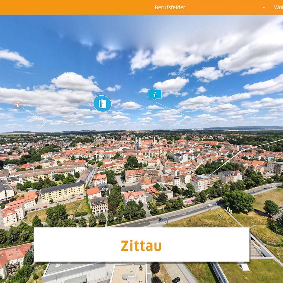 Luftansicht von Zittau vom Stadtzentrum